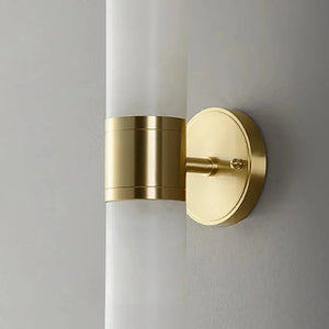 Cylindrical Alabaster Wall Lamp - Minimalist Side Profile and Sleek Connection | HoaiLamp