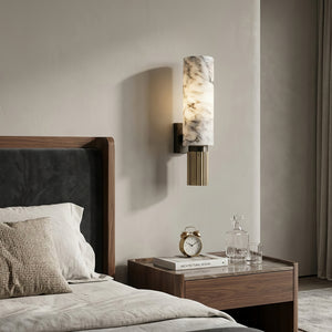 Cylindrical Marble Wall Lamp - Modern Bedside Master Suite | HoaiLamp