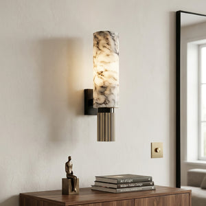 Cylindrical Marble Wall Lamp - Modern Minimalist Living Decor | HoaiLamp