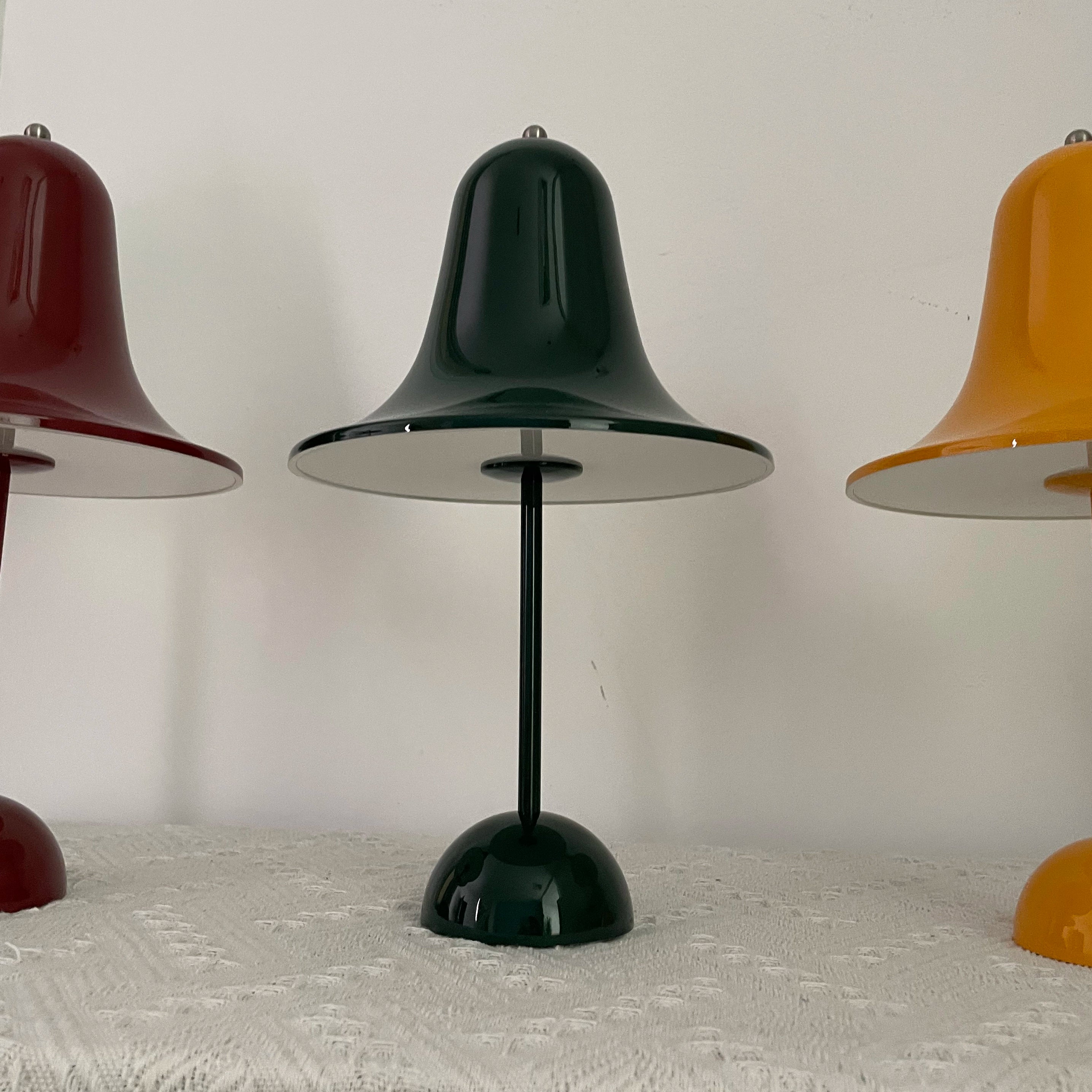 Danish "Bell" Portable Table Lamp - Deep Forest Green Muted Palette Exhibition | HoaiLamp