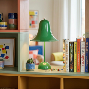 Danish "Bell" Portable Table Lamp - Vibrant Grass Green Creative Bookshelf Accent | HoaiLamp