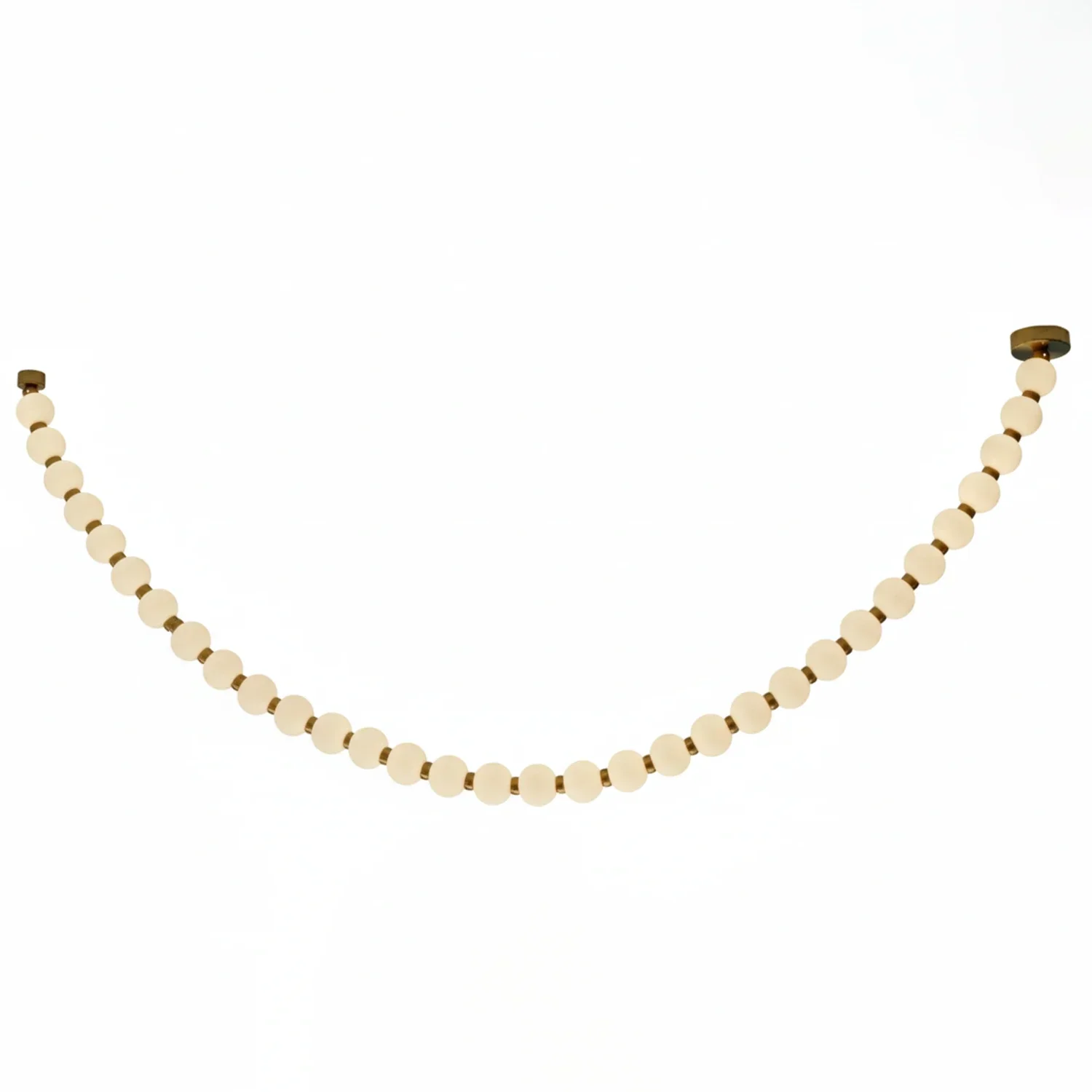 Dazzling Pearl Necklace Chandelier - Studio White Background Isolated Single Strand Extra Wide Shallow | HoaiLamp