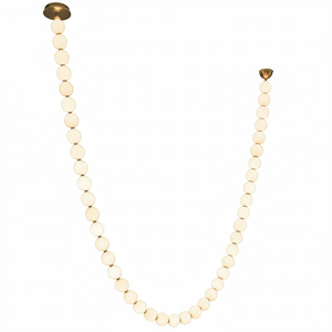 Dazzling Pearl Necklace Chandelier - Studio White Background Isolated Single Strand Narrow Deep U Shape | HoaiLamp