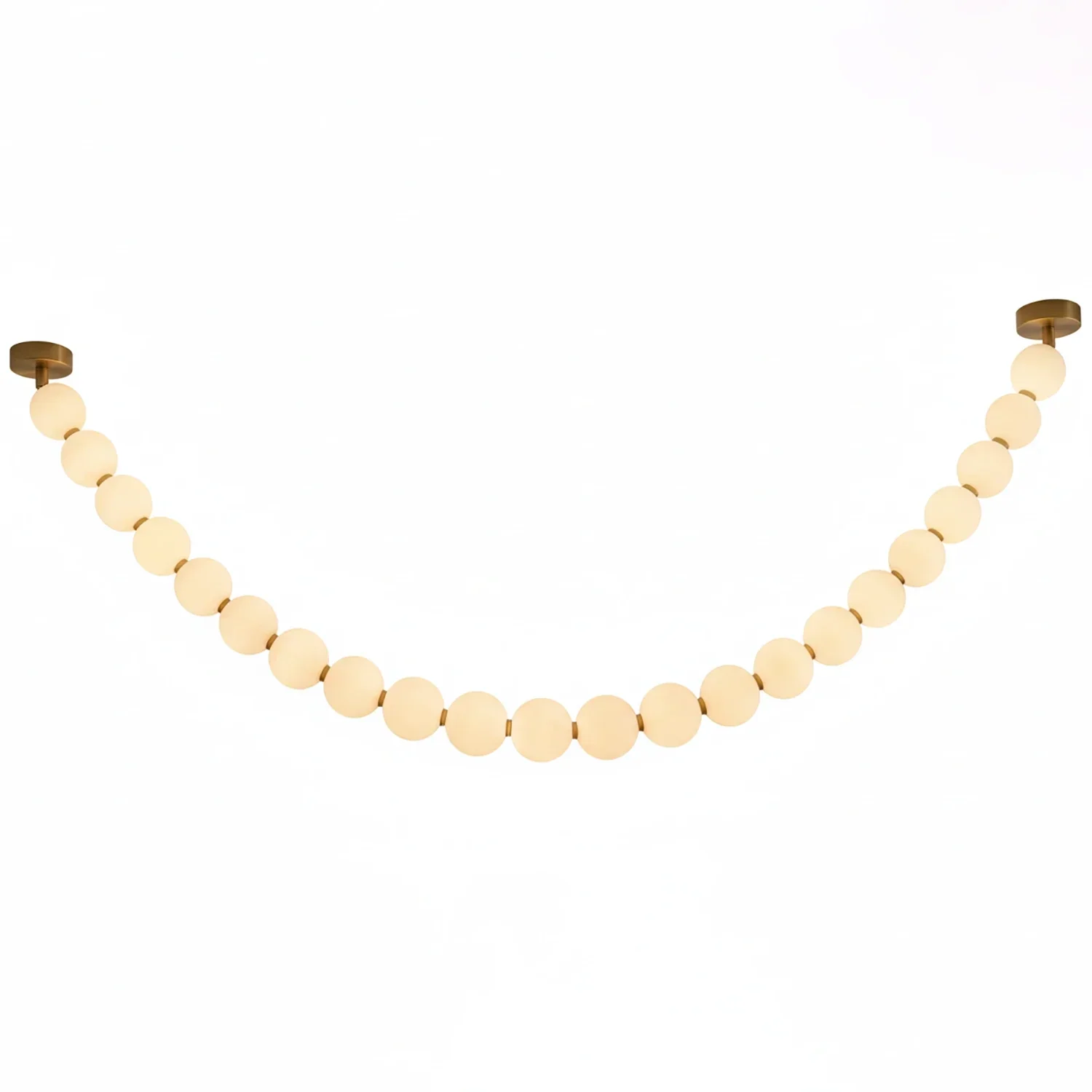 Dazzling Pearl Necklace Chandelier - Studio White Background Isolated Single Strand Wide Shallow | HoaiLamp