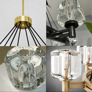Demare Halo Crystal Ring Chandelier - Macro Detail Split View Hardware Canopy Crystal | HoaiLamp
