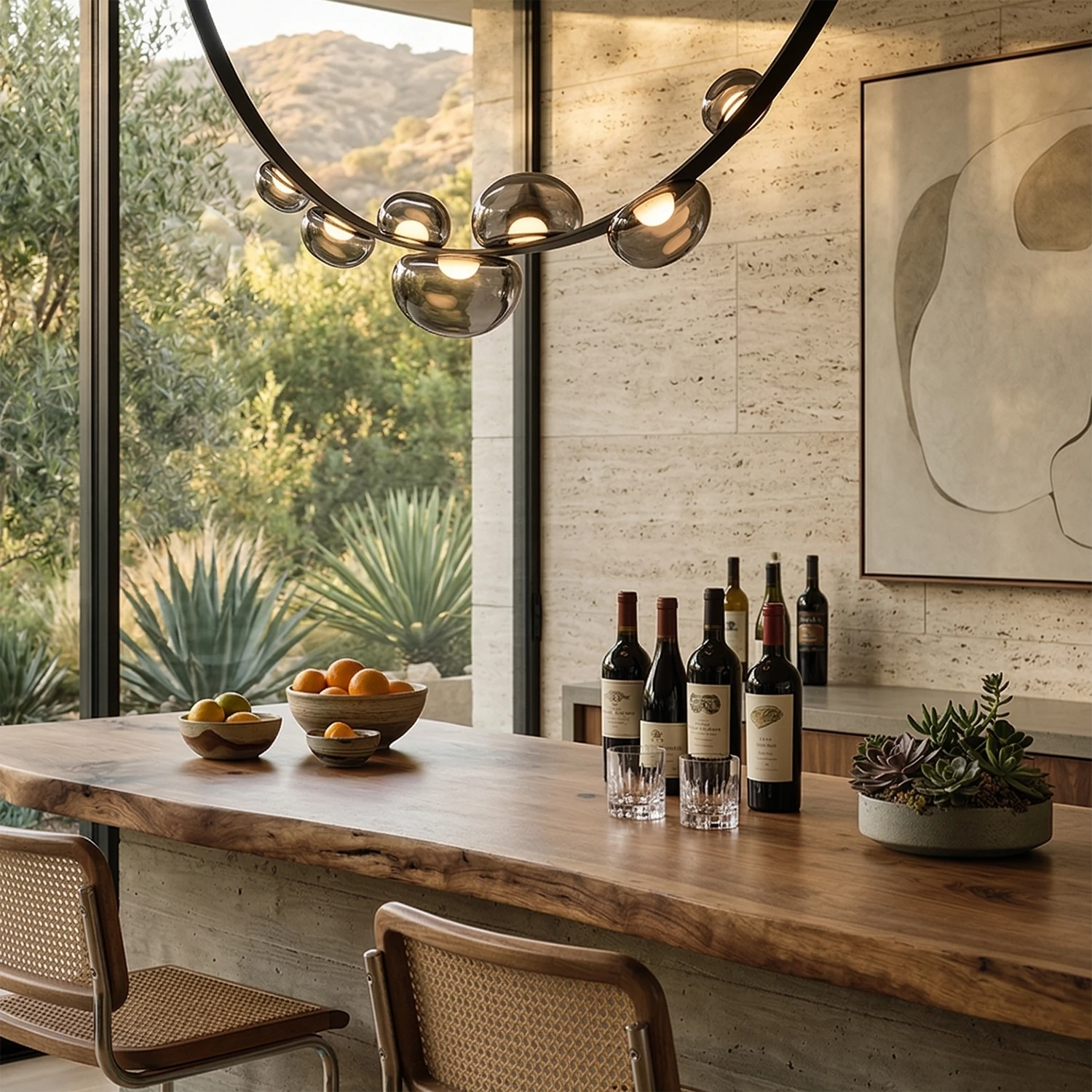 Dew Aura Leather-Strap Glass Pendant