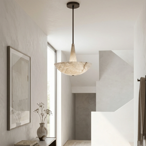 Domusic Alabaster Chandelier - Airy Hallway Statement | HoaiLamp
