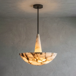 Domusic Alabaster Chandelier - Ethereal Ceiling Glow | HoaiLamp
