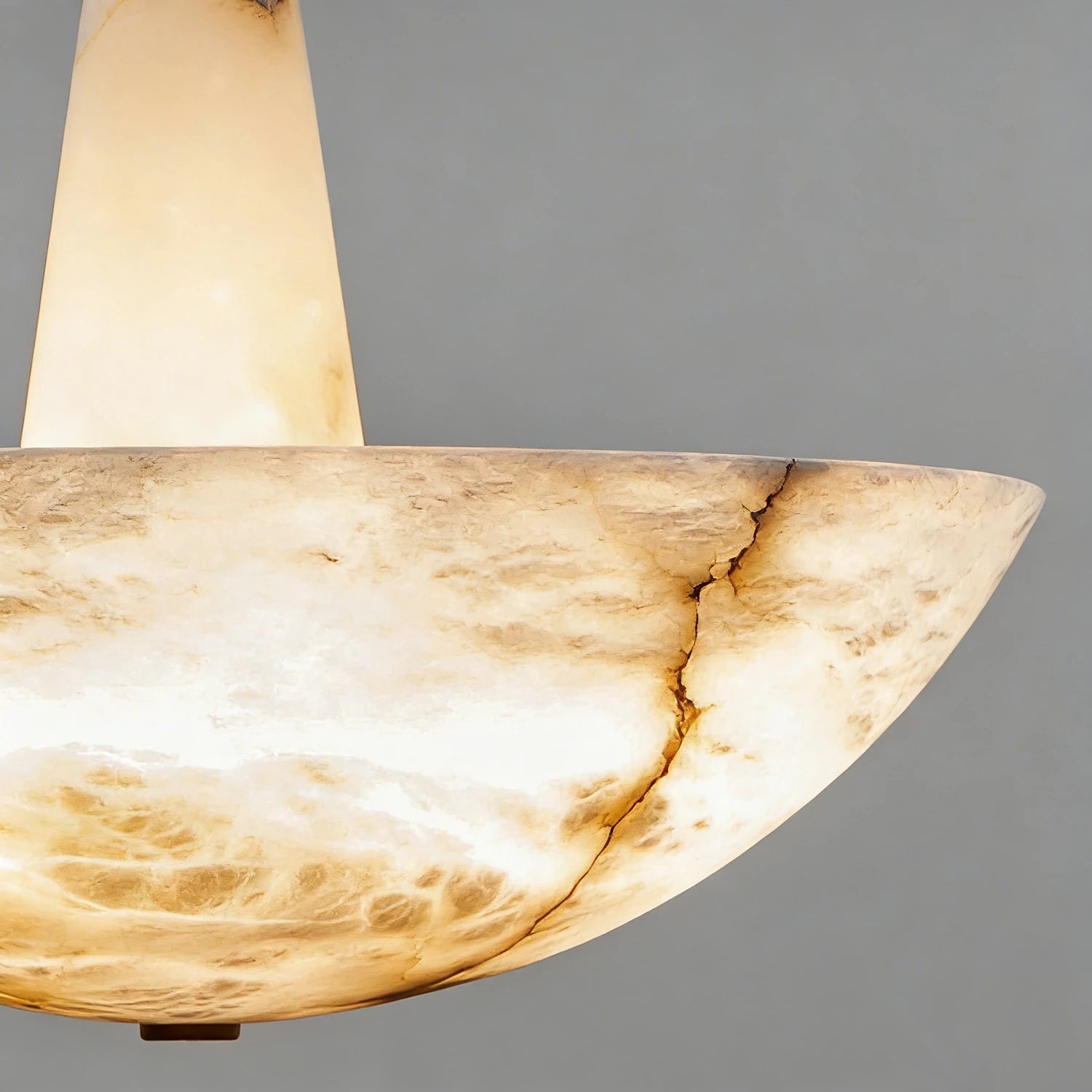 Domusic Alabaster Chandelier - Macro Stone Texture Detail | HoaiLamp