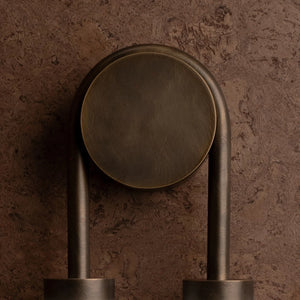 Spiral Alabaster Wall Lamp - Art Deco Brass Profile | HoaiLamp Antique Brass Finish Backplate Detail