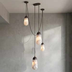 Droplet Alabaster Multi-Light Chandelier By Hoailamp-4
-Light-Vertical-Drop-Cluster-Black
