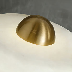 Dual Pillar Natural Alabaster Table Lamp - Premium Brass Hardware Craftsmanship | HoaiLamp