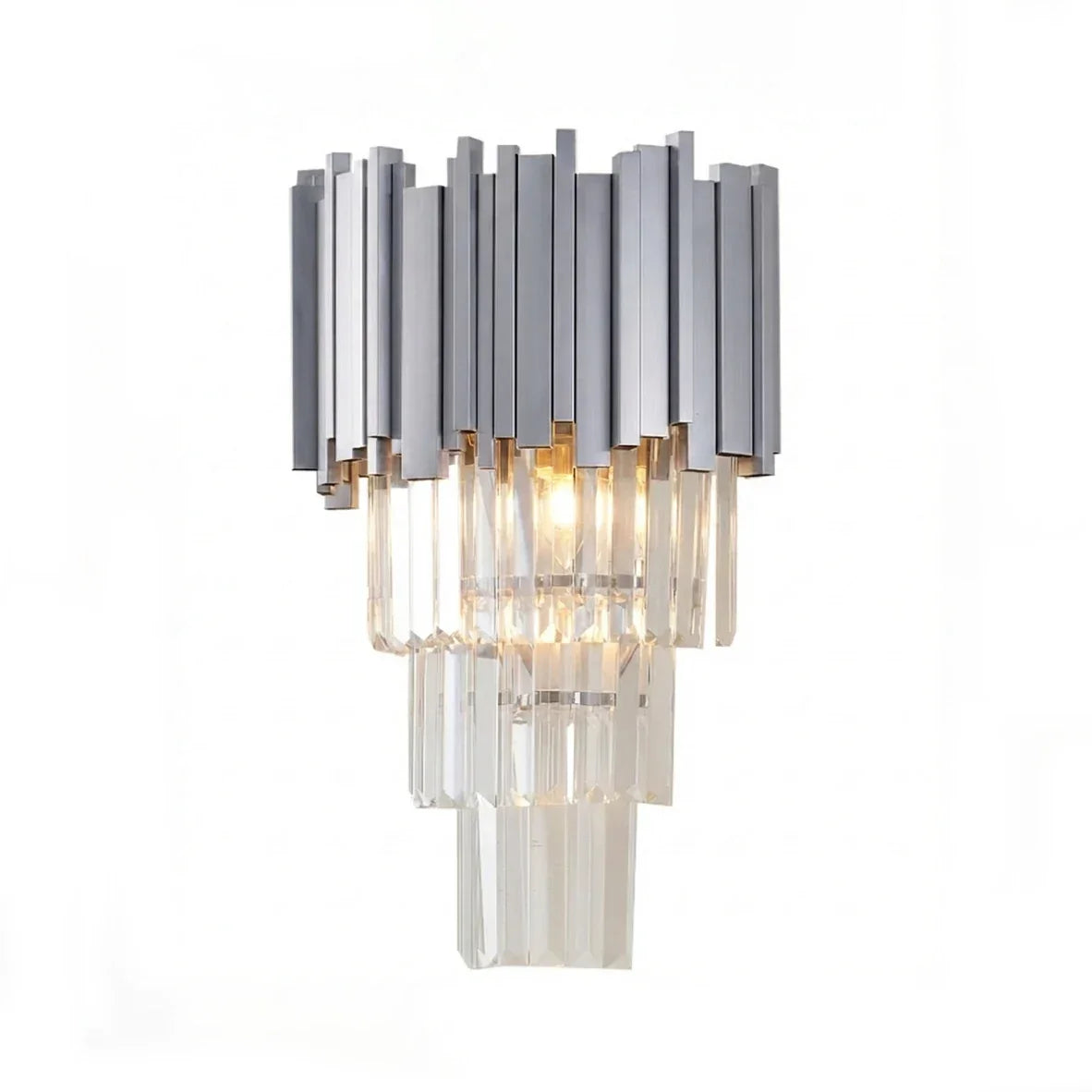 Empire Crystal Wall Lamp - Studio White Background Chrome Finish Unlit | HoaiLamp