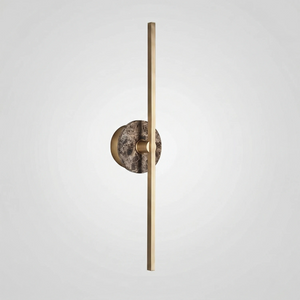 Essential Alabaster Brass Wall Sconce - Earthy Stone Symmetry | HoaiLamp