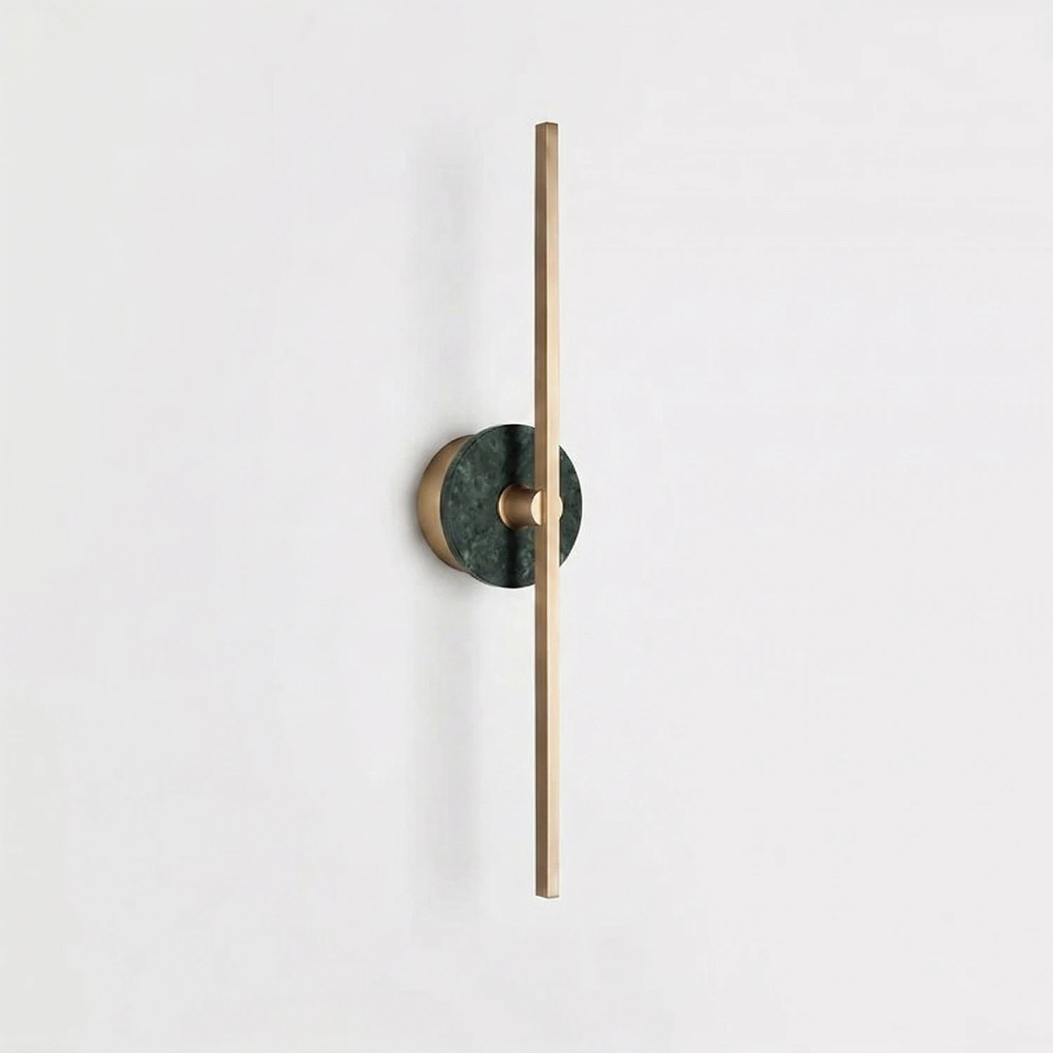 Essential Alabaster Brass Wall Sconce - Green Marble Vertical Line | HoaiLamp