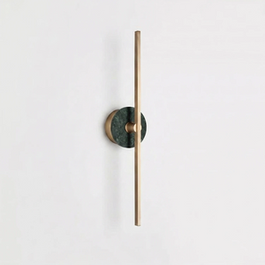 Essential Alabaster Brass Wall Sconce - Green Marble Vertical Line | HoaiLamp