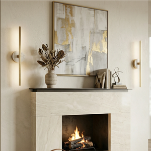 Essential Alabaster Brass Wall Sconce - Fireplace Mantel Symmetrical Set | HoaiLamp | HoaiLamp
