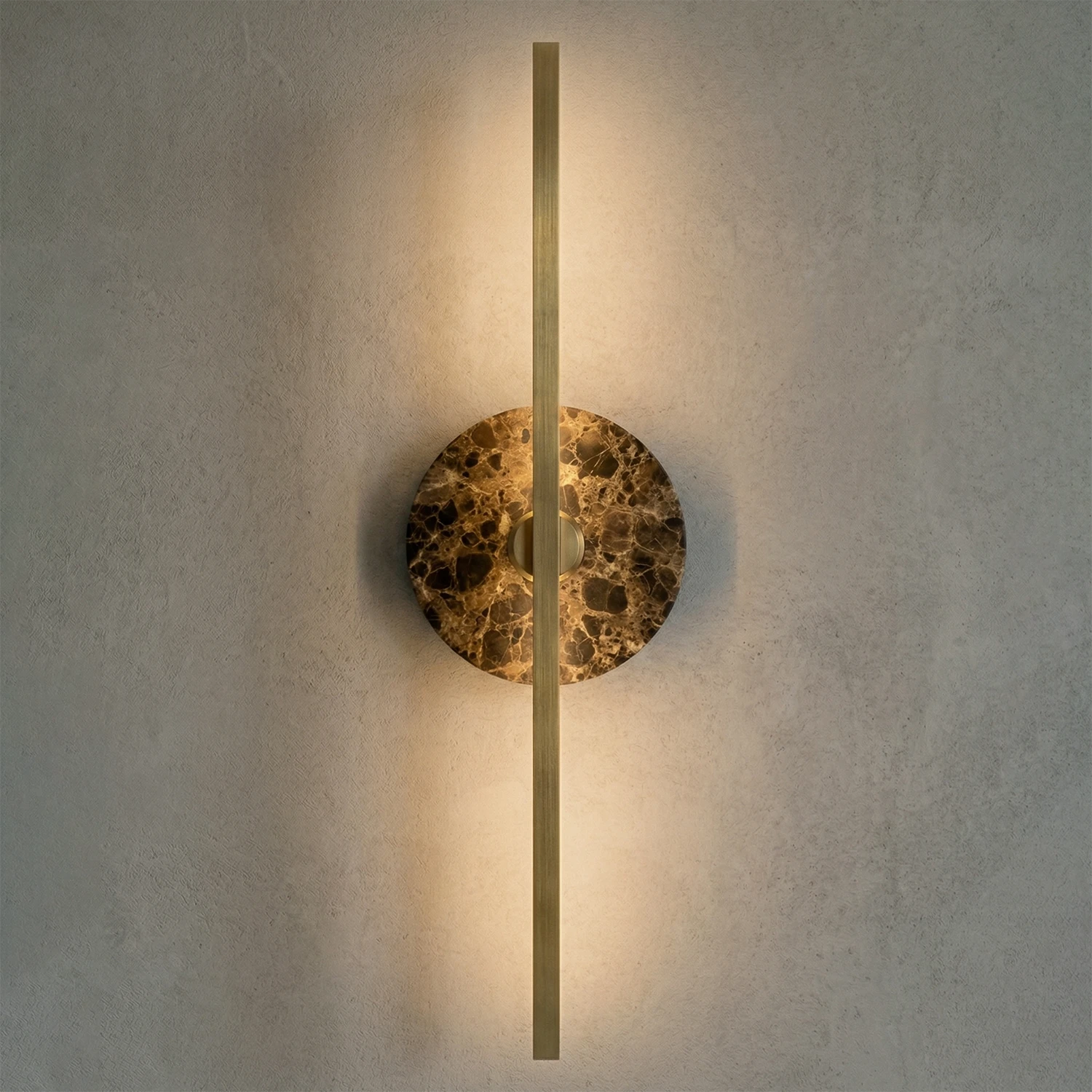 Essential Alabaster Brass Wall Sconce- Rich Marble Pattern Lighting | HoaiLamp
