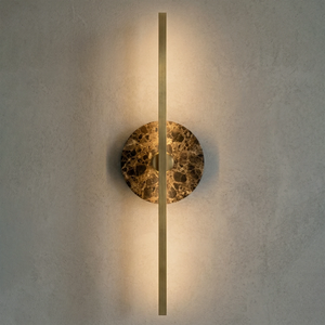 Essential Alabaster Brass Wall Sconce- Rich Marble Pattern Lighting | HoaiLamp
