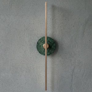 Essential Alabaster Brass Wall Sconce - Natural Green Marble Glow | HoaiLamp