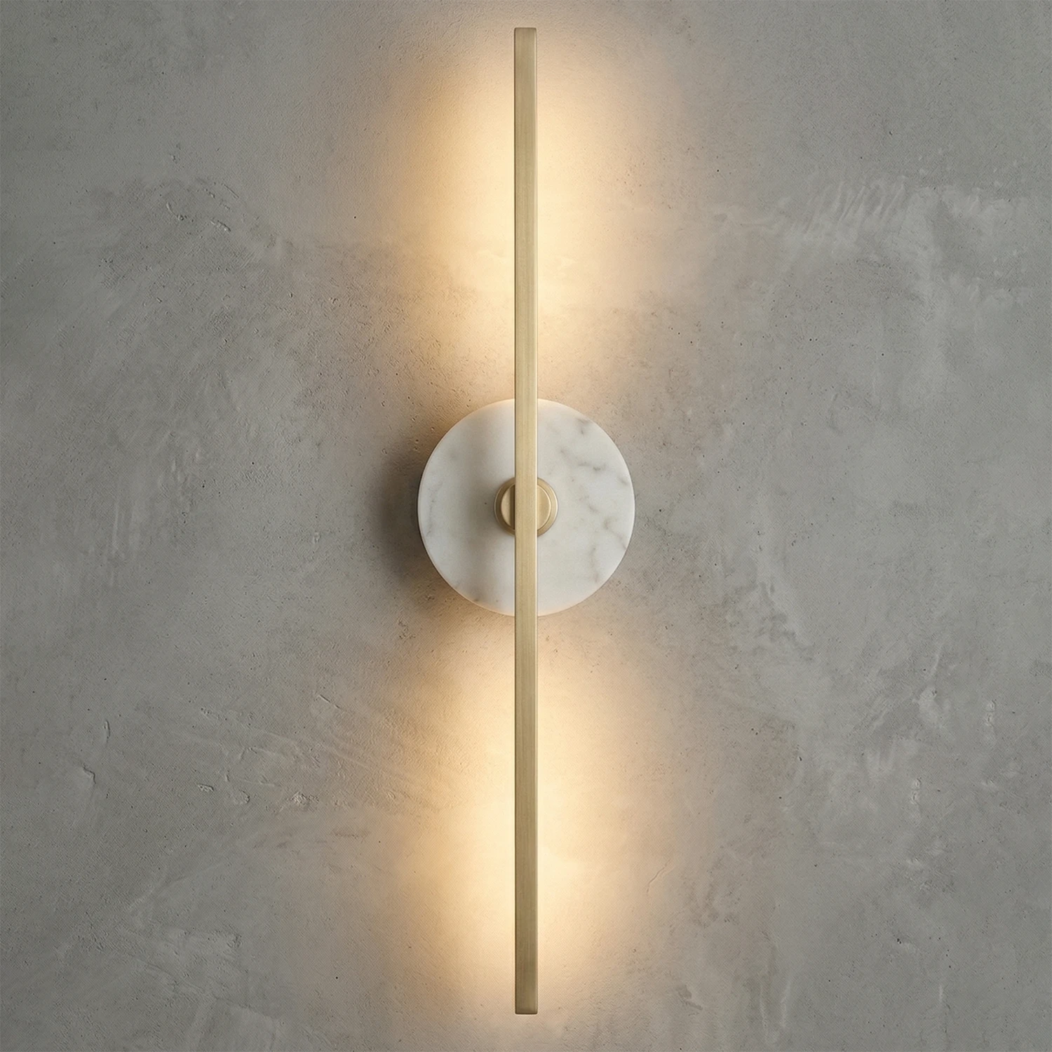 Essential Alabaster Brass Wall Sconce - Soft Glow on Dark Background | HoaiLamp