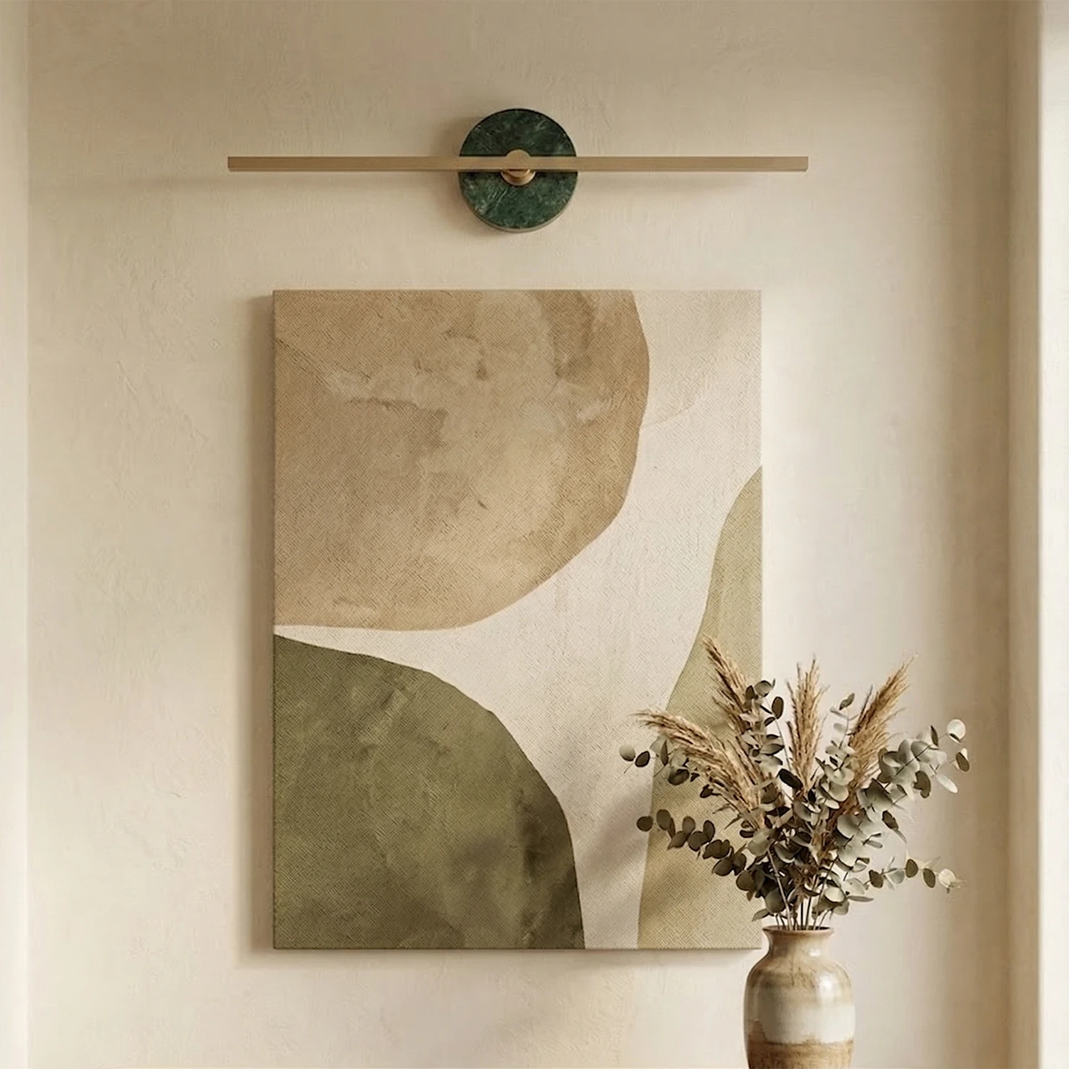 Essential Alabaster Brass Wall Sconce - Horizontal Gallery Picture Light | HoaiLamp