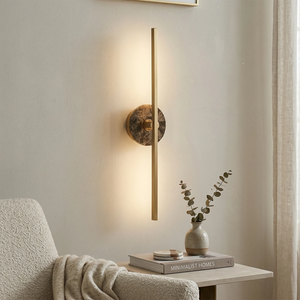 Essential Alabaster Brass Wall Sconce - Contemporary Living Room Accent | HoaiLamp