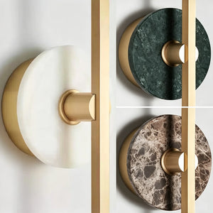 Essential Alabaster Brass Wall Sconce
 - Multi-Material Alabaster & Marble Detail | HoaiLamp