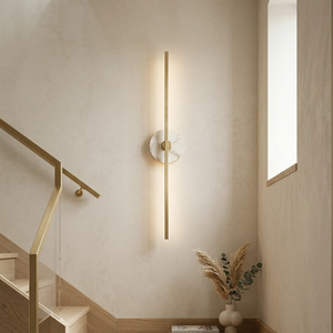 Essential Alabaster Brass Wall Sconce - Architectural Staircase Illumination | HoaiLamp
