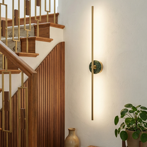 1.Essential Alabaster Brass Wall Sconce- Warm Timber Staircase Accent | HoaiLamp