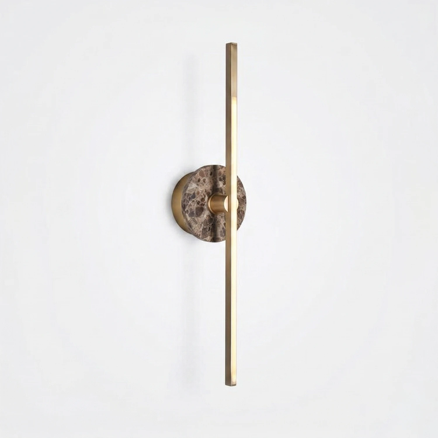 Essential Alabaster Brass Wall Sconce- Brown Marble Texture View | HoaiLamp