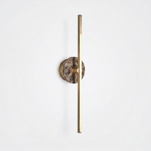 Essential Alabaster Brass Wall Sconce- Brown Marble Texture View | HoaiLamp