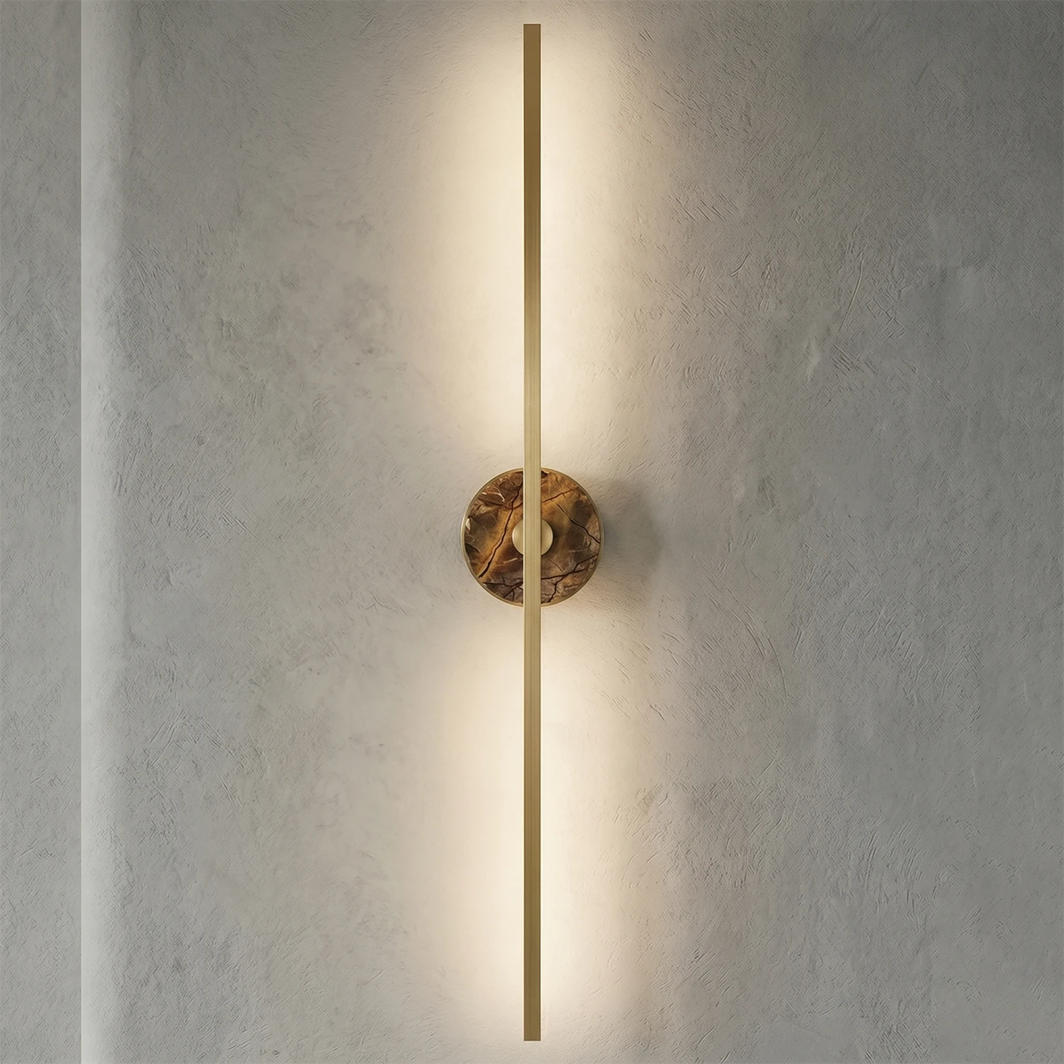 Essential Alabaster Brass Wall Sconce - Earthy Marble Modern Contrast | HoaiLamp