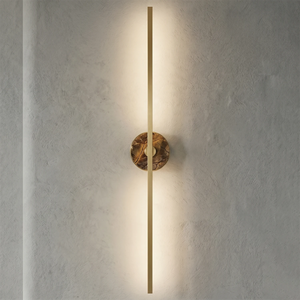 Essential Alabaster Brass Wall Sconce - Earthy Marble Modern Contrast | HoaiLamp