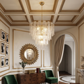 Everett Textured Glass Ribbon Tiered Chandelier