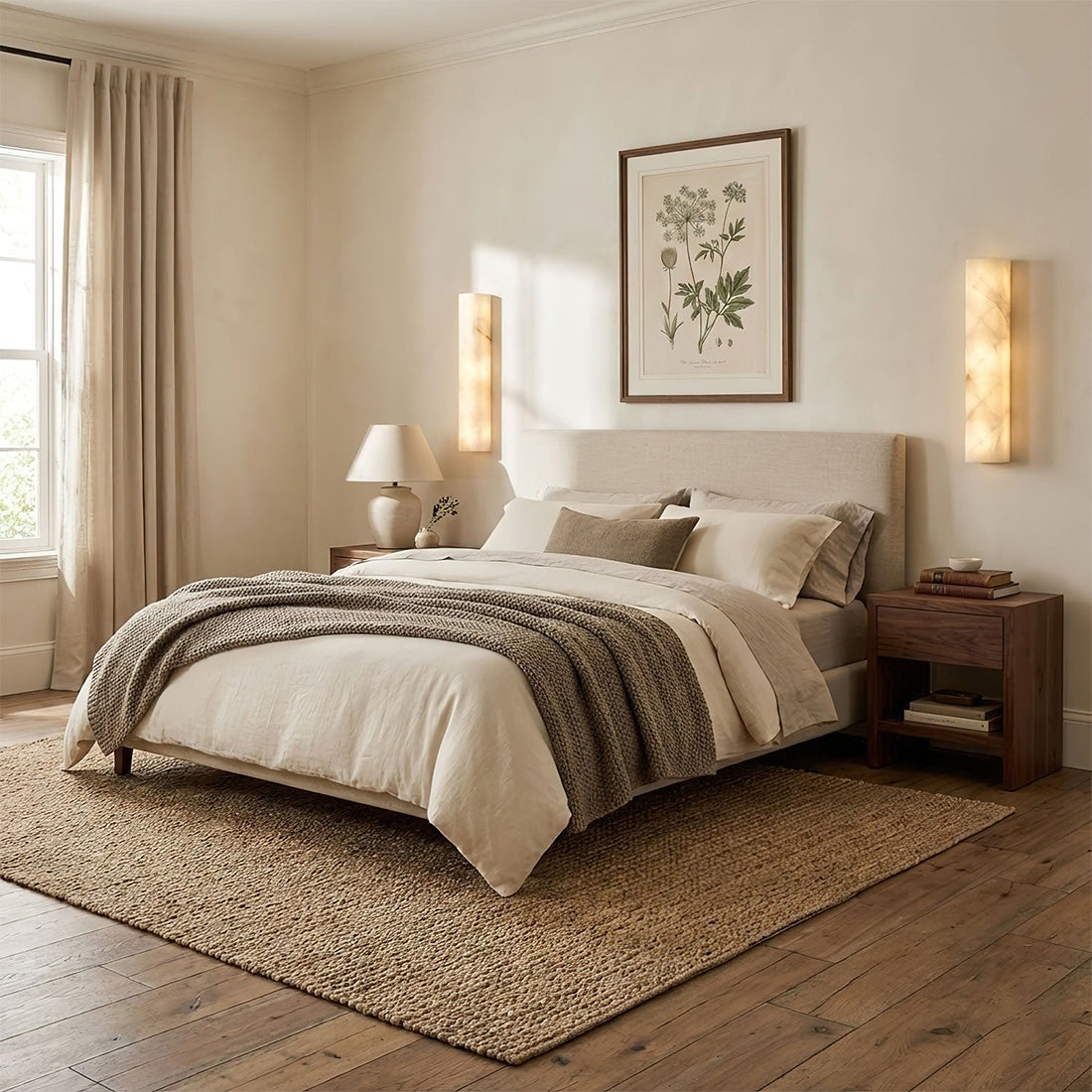 Faceted Alabaster Wall Sconce - Luxury Master Bedroom Symmetrical Bedside Lighting | HoaiLamp