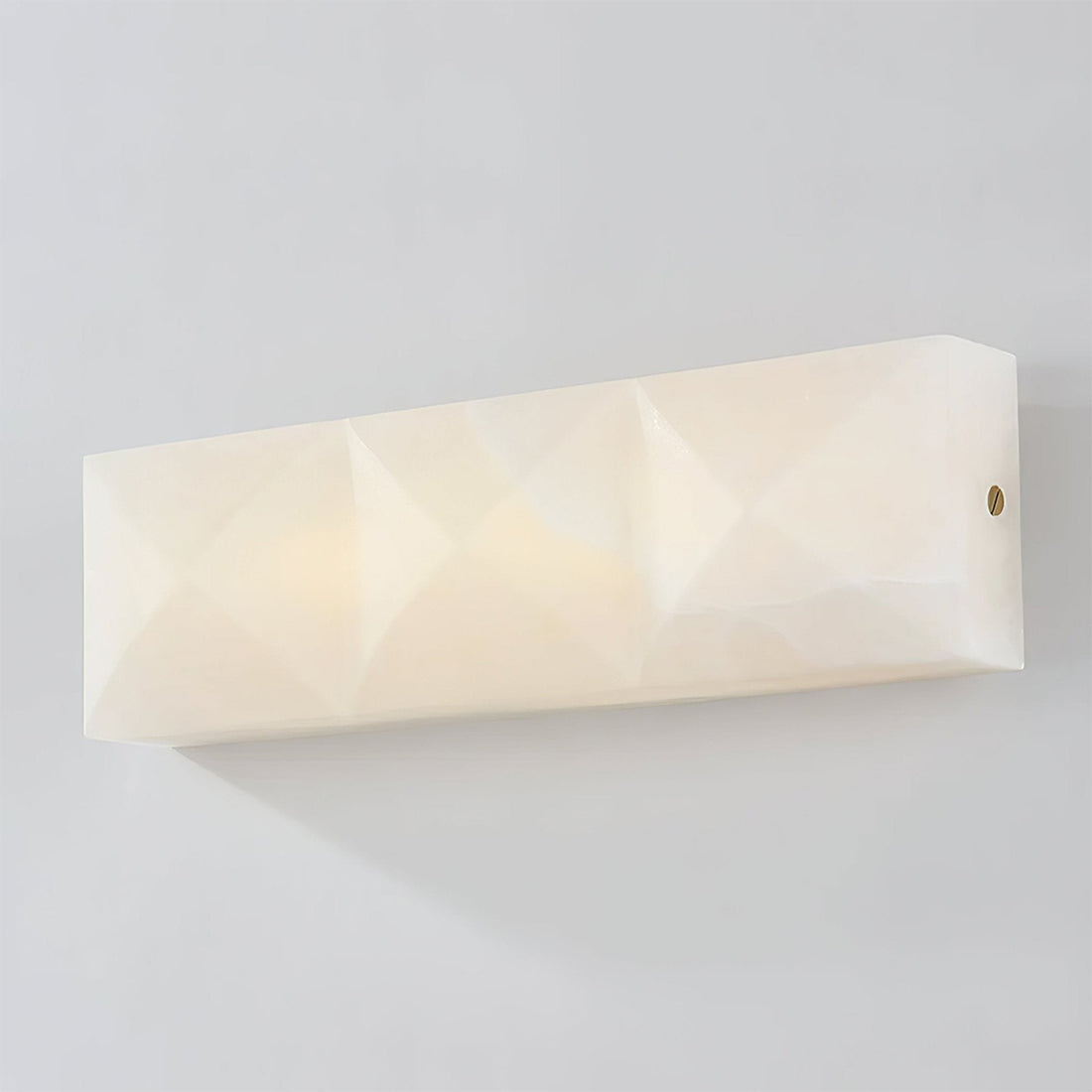 Faceted Alabaster Wall Sconce - Studio Horizontal Mount Warm Ambient Glow | HoaiLamp