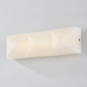Faceted Alabaster Wall Sconce - Studio Horizontal Mount Warm Ambient Glow | HoaiLamp