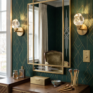 Faceted Crystal Masonry Wall Sconce - Luxurious Vanity Ambiance | HoaiLamp