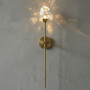 Faceted Crystal Masonry Wall Sconce - Radiant Stucco Ambiance | HoaiLamp