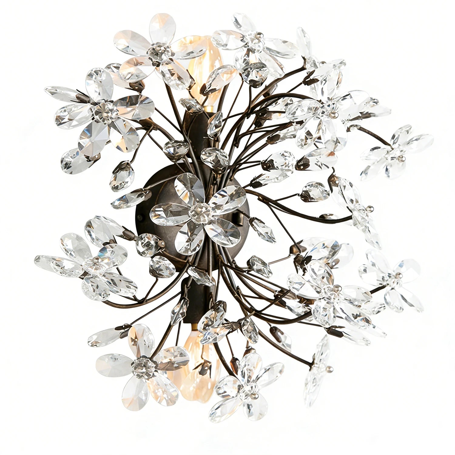 Fiore Wall Lamp - Modern Silver Crystal Cluster | HoaiLamp