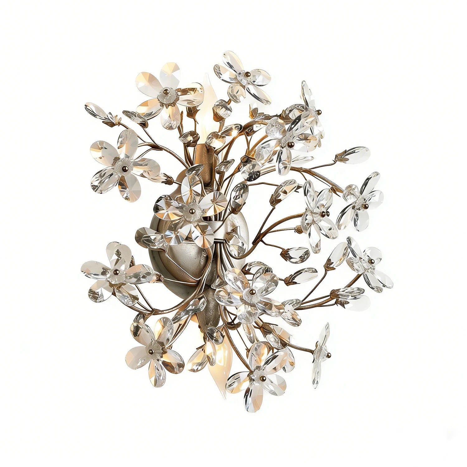  Fiore Wall Lamp - Timeless Pewter & Clear Crystal | HoaiLamp