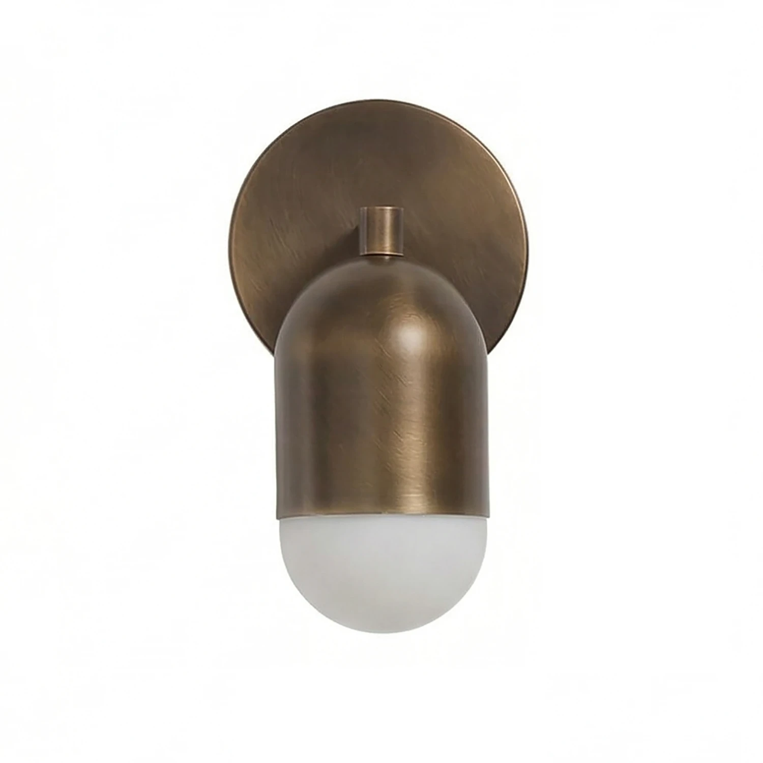 Fixed Down Brass Capsule Sconce - Single Capsule Front View | HoaiLamp