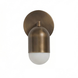 Fixed Down Brass Capsule Sconce - Single Capsule Front View | HoaiLamp