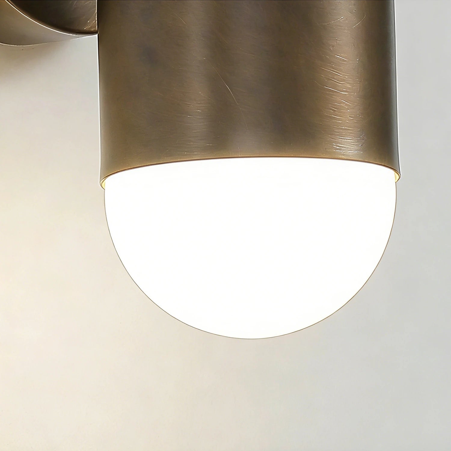 Fixed Down Brass Capsule Sconce - Frosted Glass Soft Glow | HoaiLamp