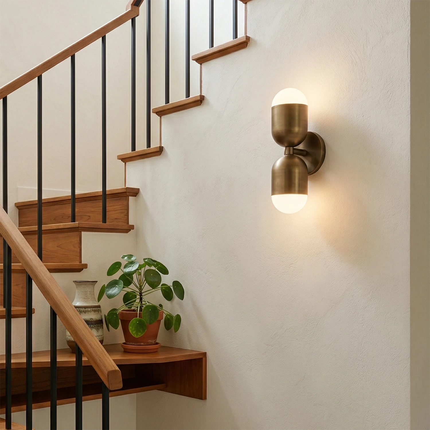 Double-Headed Brass Capsule Sconce - Vertical Symmetry| HoaiLamp