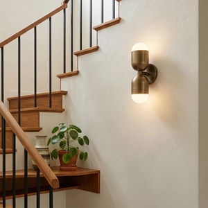 Double-Headed Brass Capsule Sconce - Vertical Symmetry| HoaiLamp