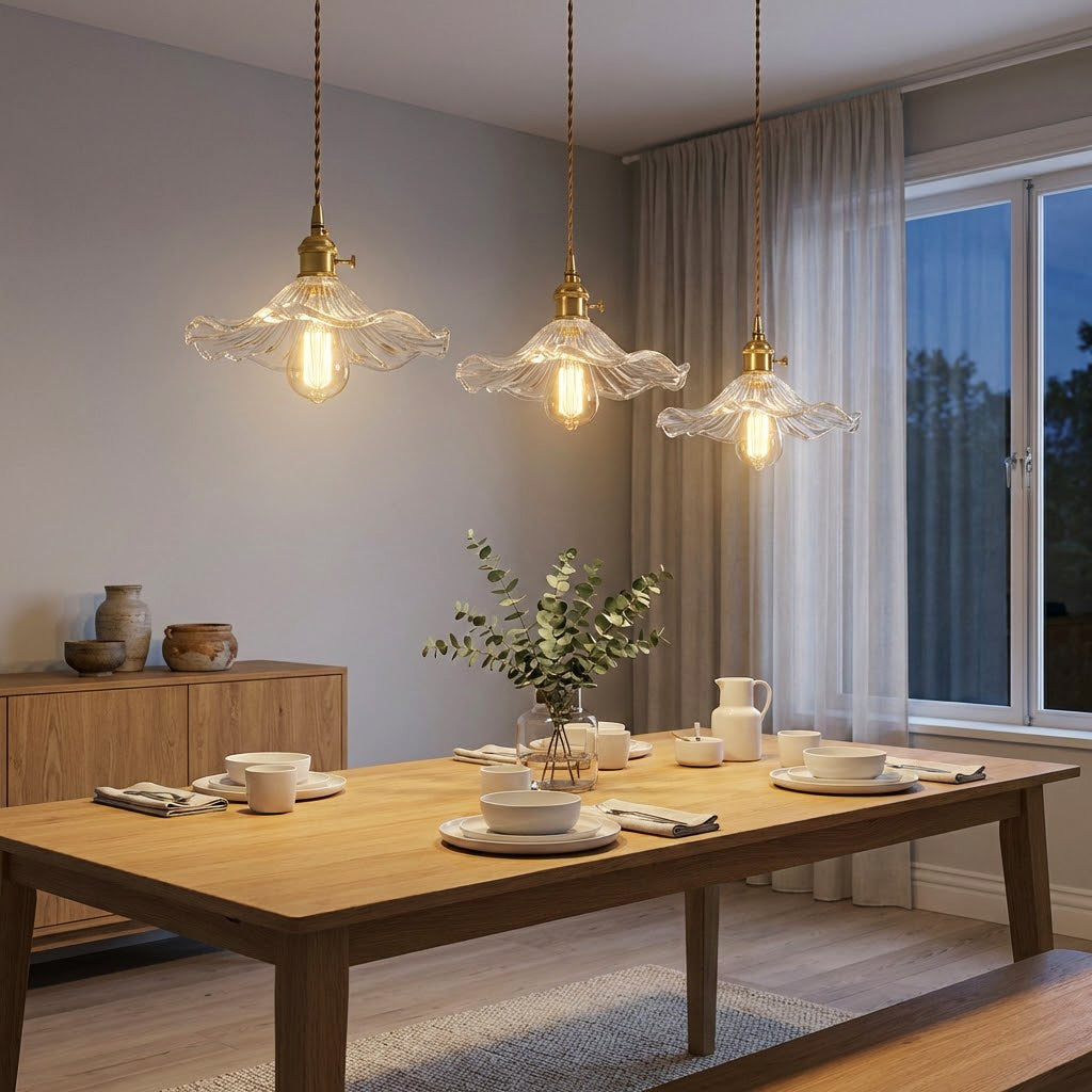 Floral Glass Pendant Light - view 9 | Hoailamp
