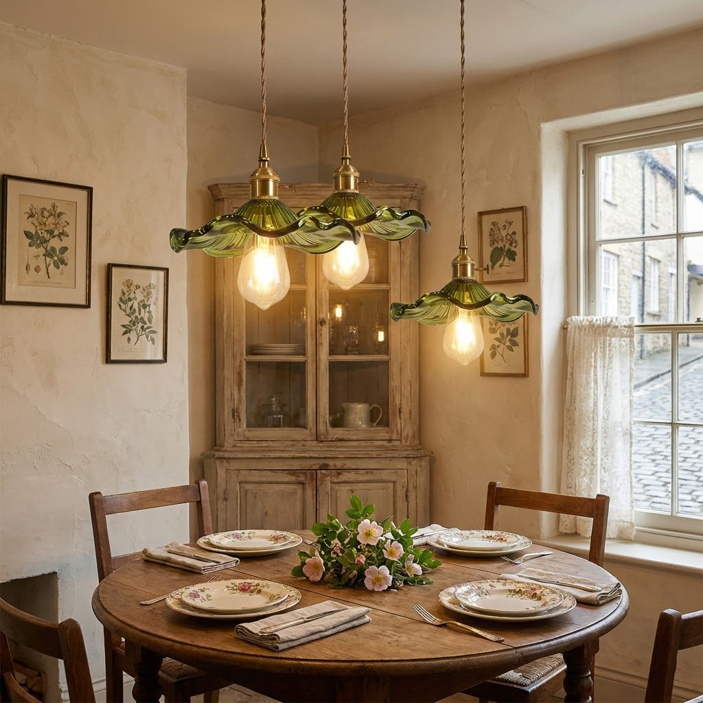 Floral Glass Pendant Light - view 8 | Hoailamp