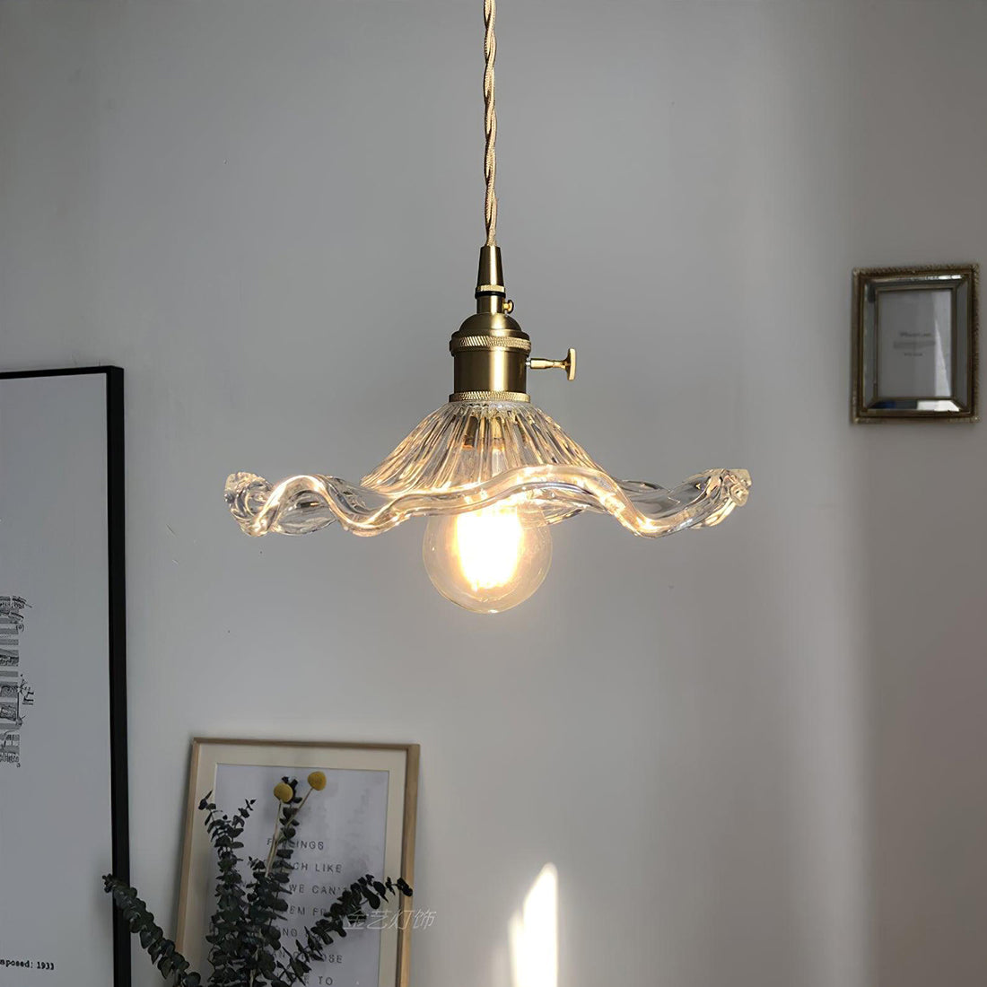 Floral Glass Pendant Light - view 16 | Hoailamp